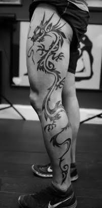 tribal dragon tattoo ideas on leg