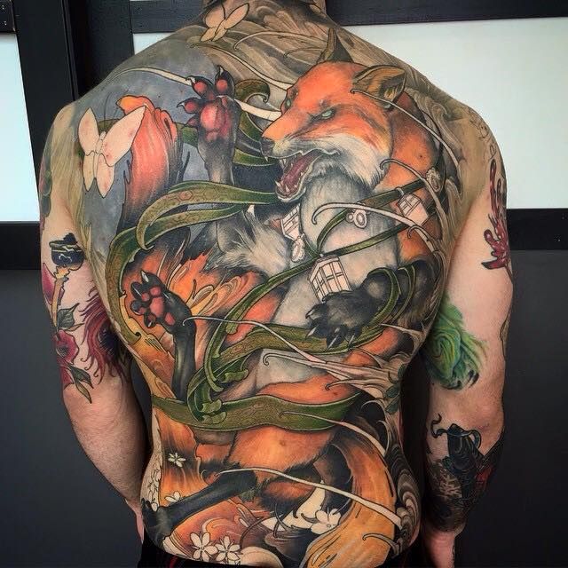 Kitsune Tattoo on Back