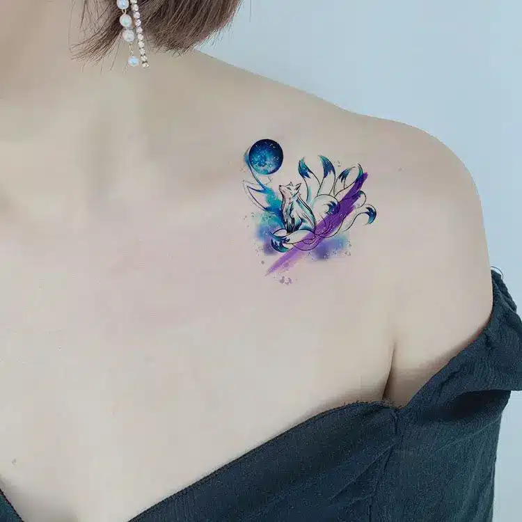 Minimalist Kitsune Tattoo Designs