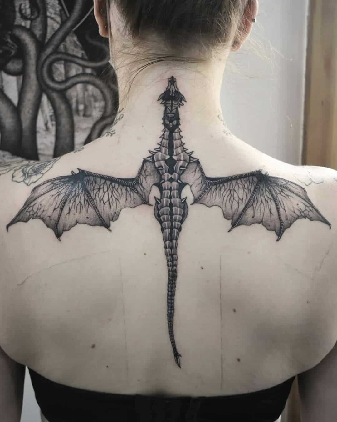 Back and Chest dragon tattoo