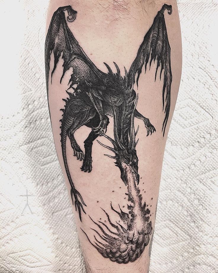 Black Dragon Kalameet Dark Souls Tattoo