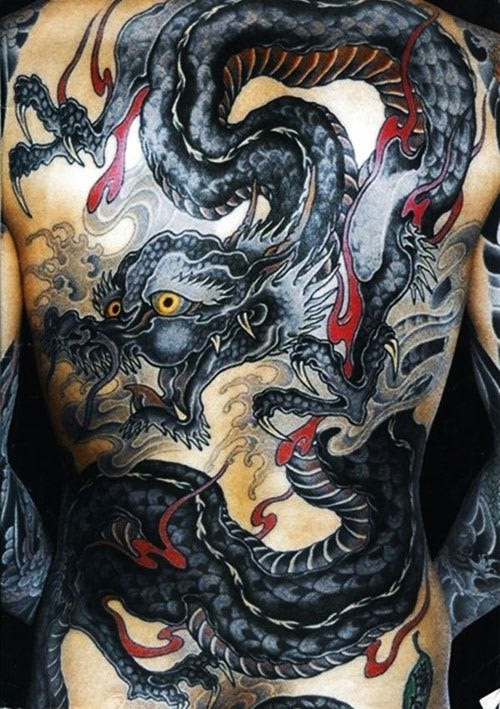 Black Dragon Tattoo on The Back