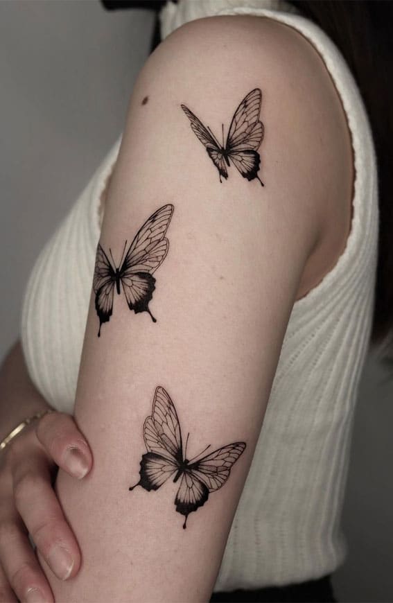 Butterfly Tattoo On Upper Arm