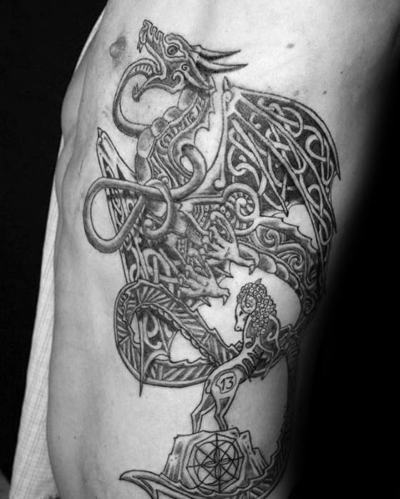 Celtic Black Dragon Tattoo