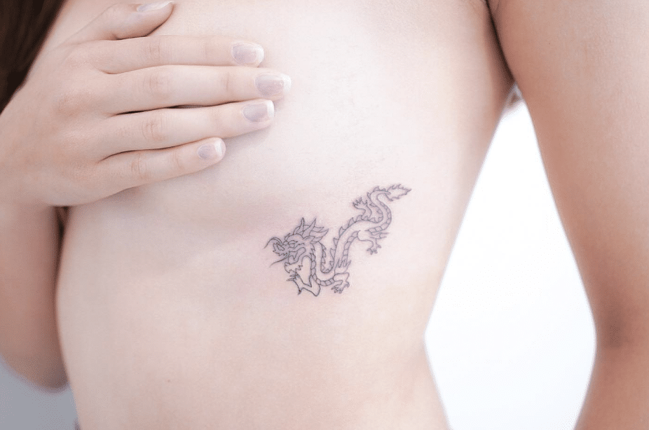 Chinese Minimalist Dragon Tattoo