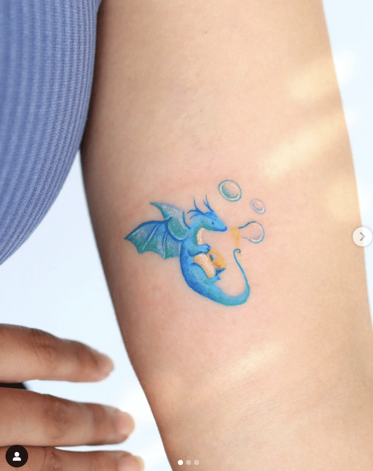 Cute Blue Dragon Tattoo