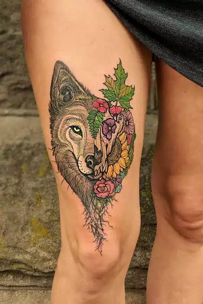 Daring Wolf tattoo ideas