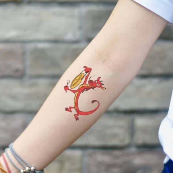 Disney Minimalist Dragon Tattoo