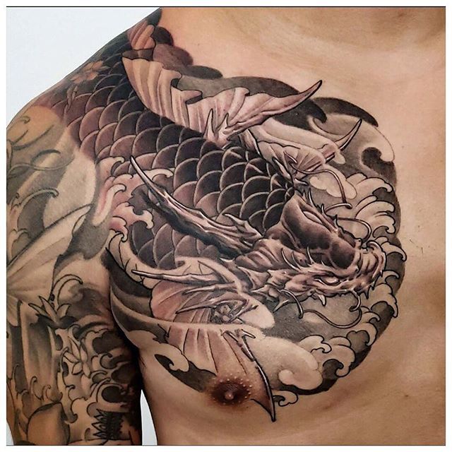 Dragon Fish Sleeve Tattoo
