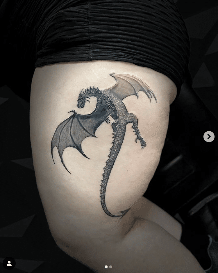 European Black Dragon Tattoo