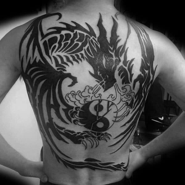 European Dragon Tattoo on Back