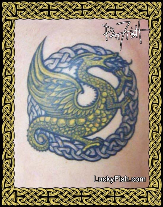 European Yellow Dragon Tattoo