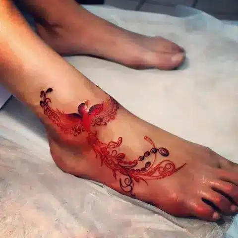 Foot or Ankle Phoenix Tattoo Ideas