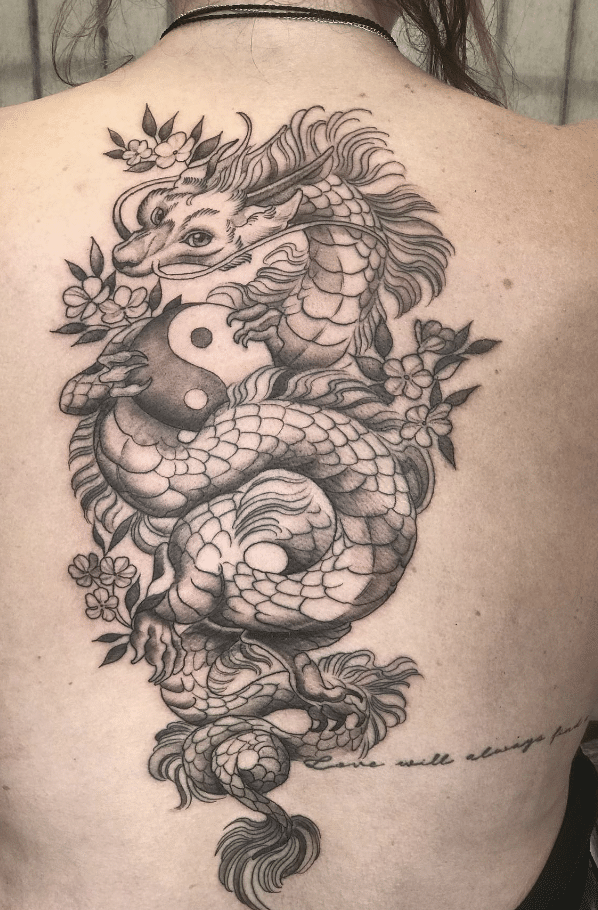 Haku Yin Yang Dragon Tattoo