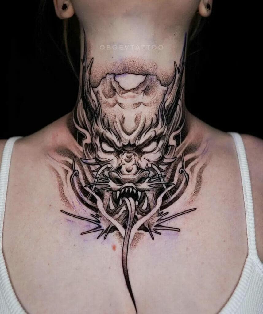 Japanese Dragon Tattoo Designs On The Neck