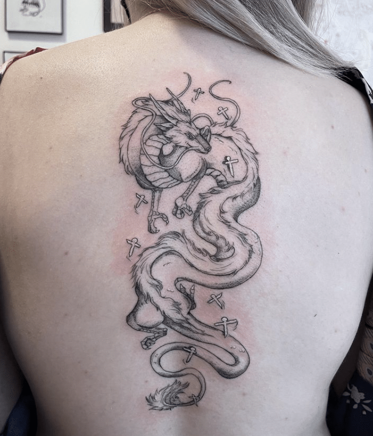 Japanese Dragon Tattoo On The Back