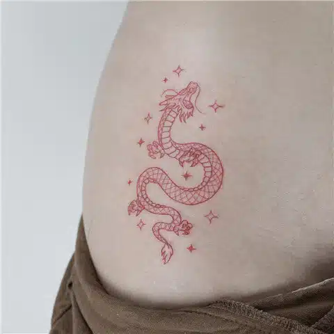 Minimalist Chinese Dragon Tattoo
