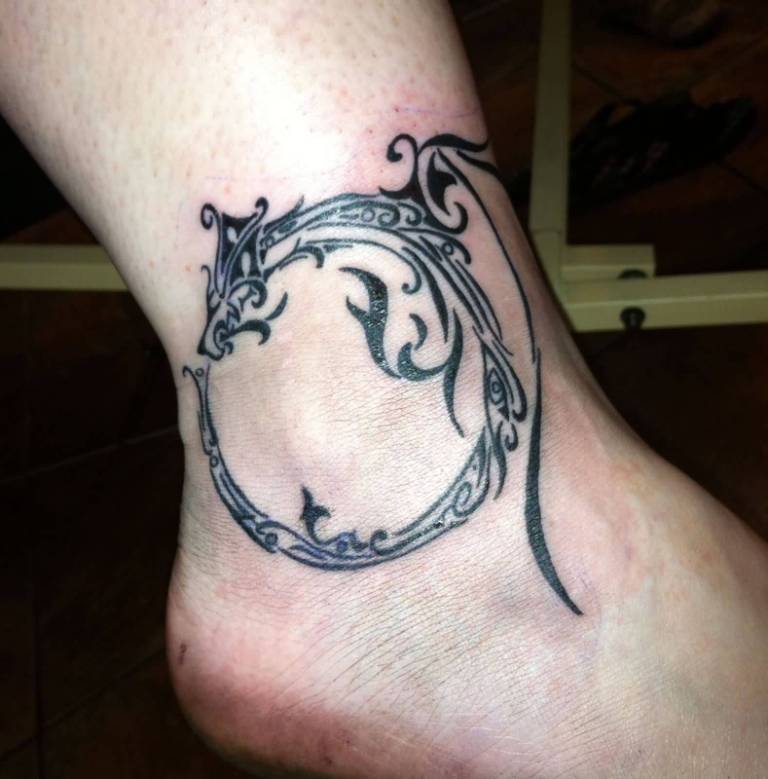 Minimalist Tiny Dragon Tattoo The Ankle