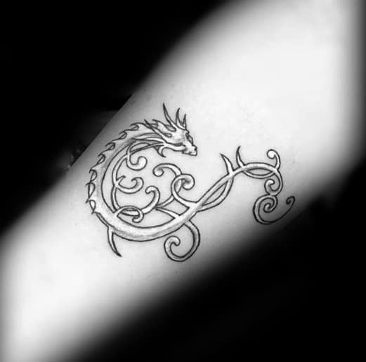 Simple White Dragon Tattoo