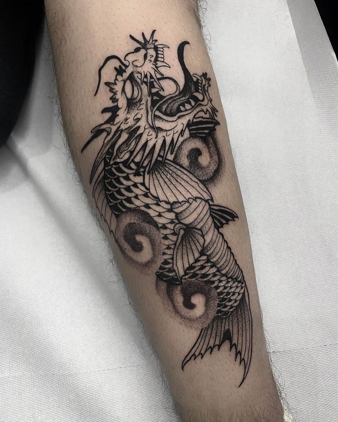 Standard Dragon Fish Tattoo