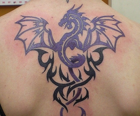 Tribal Blue Dragon Tattoo idea