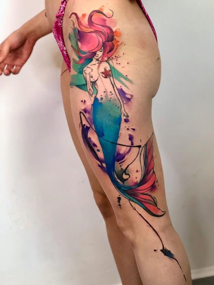 Water Colour Mermaid tattoo