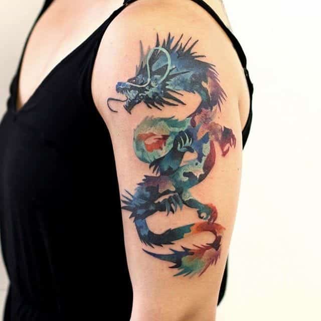 Watercolor Dragon Tattoo ideas