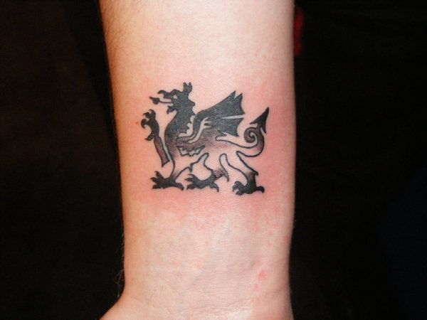 Welsh Minimalist Dragon Tattoo