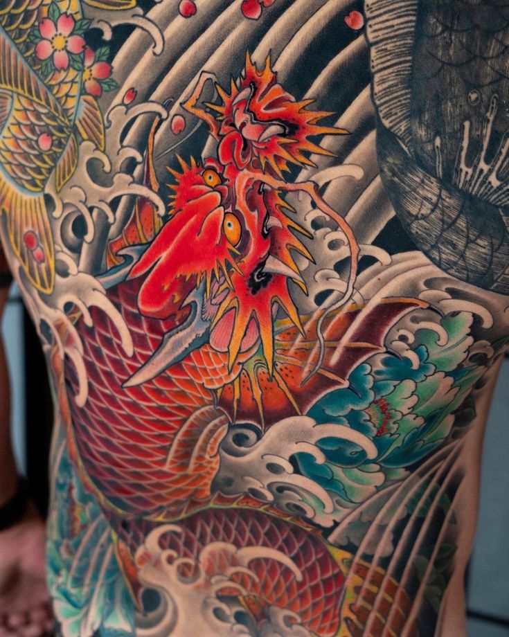 Yakuza Dragon Fish Tattoo