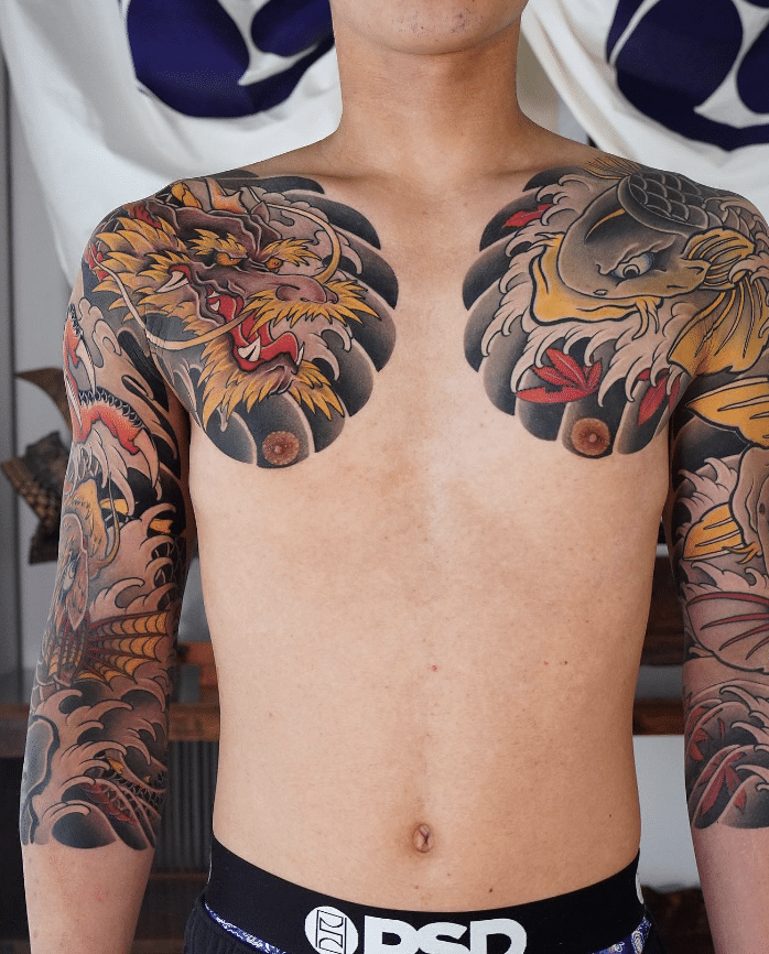 Yakuza Style Koi Dragon Tattoo