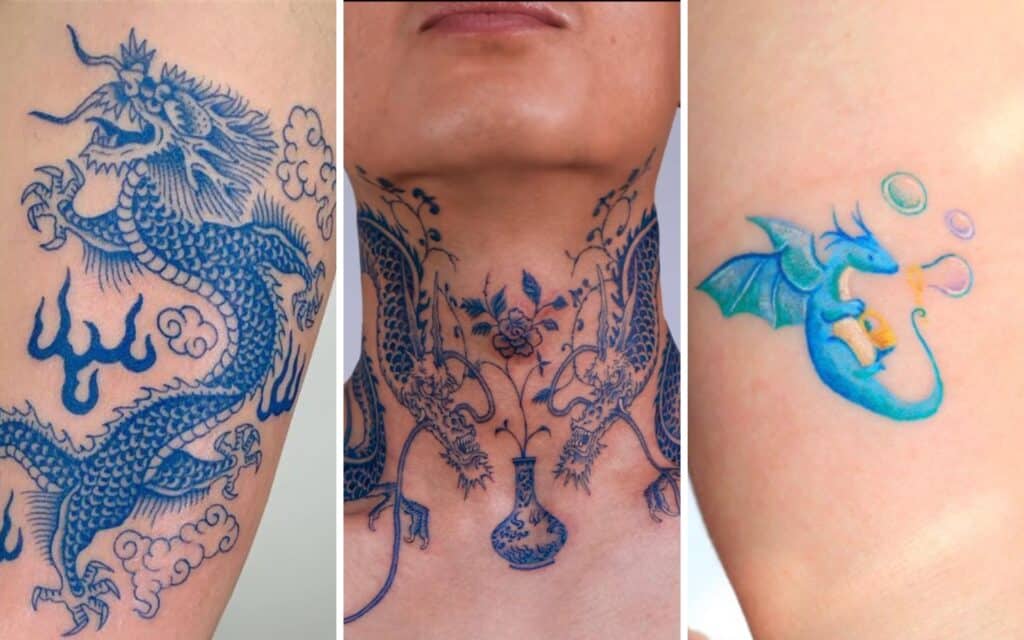 best blue dragon tattoo ideas featured image