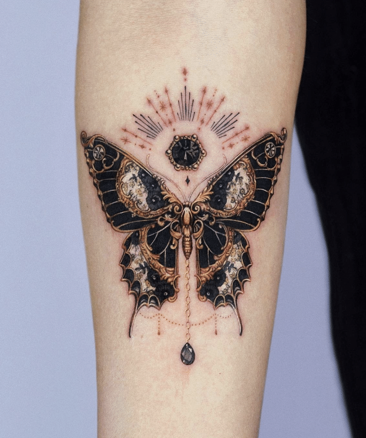 Antique Butterfly Tattoo