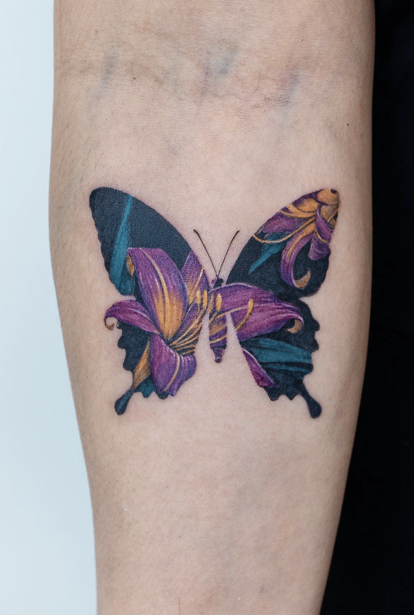 Butterfly Flower Patter Tattoo