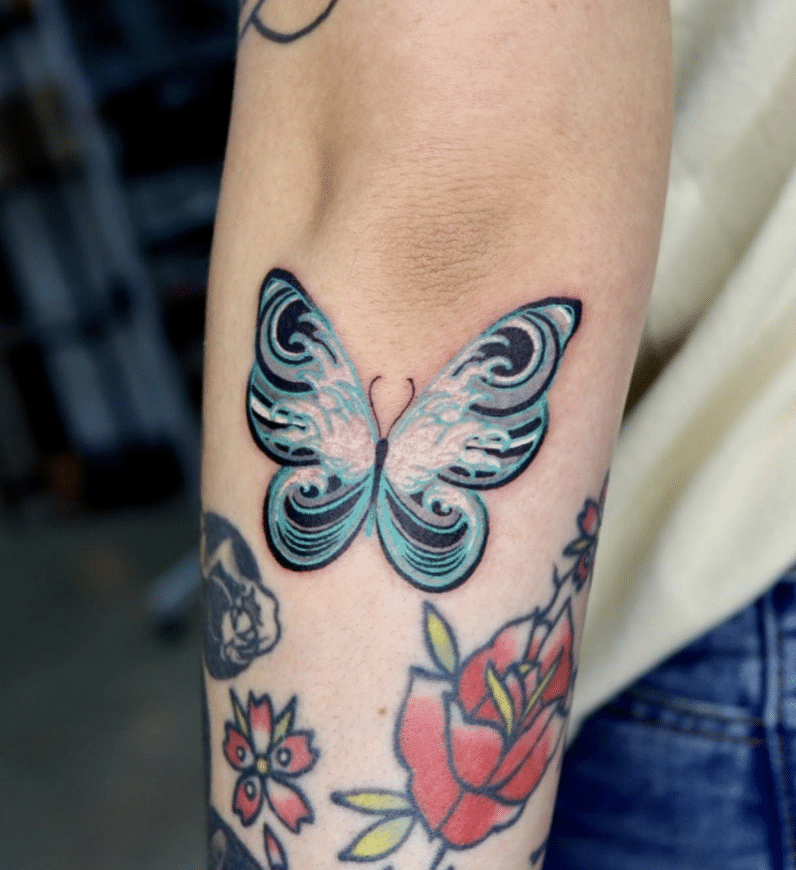 Butterfly Waves Tattoo