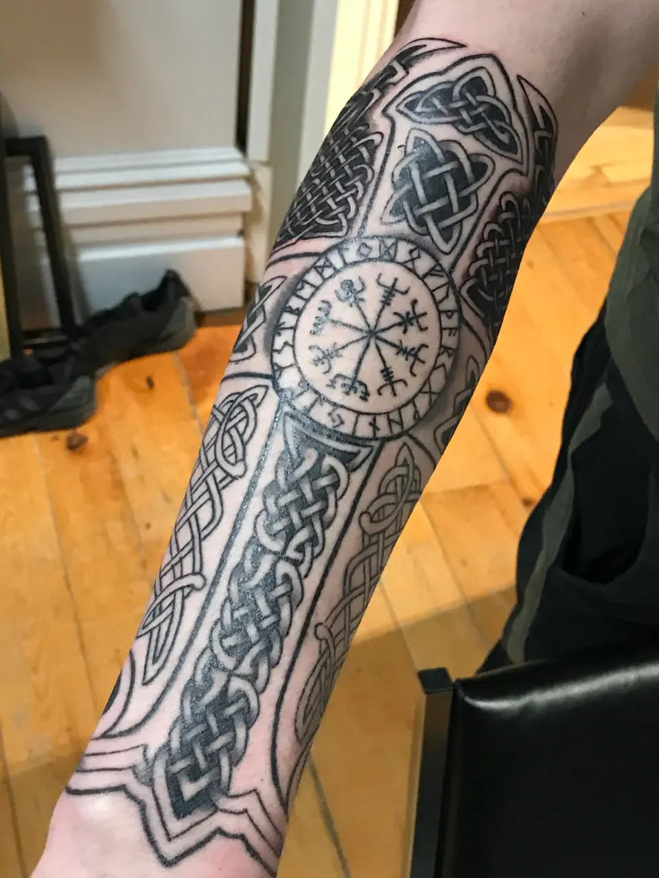 Celtic Cross Helm of Awe Tattoo