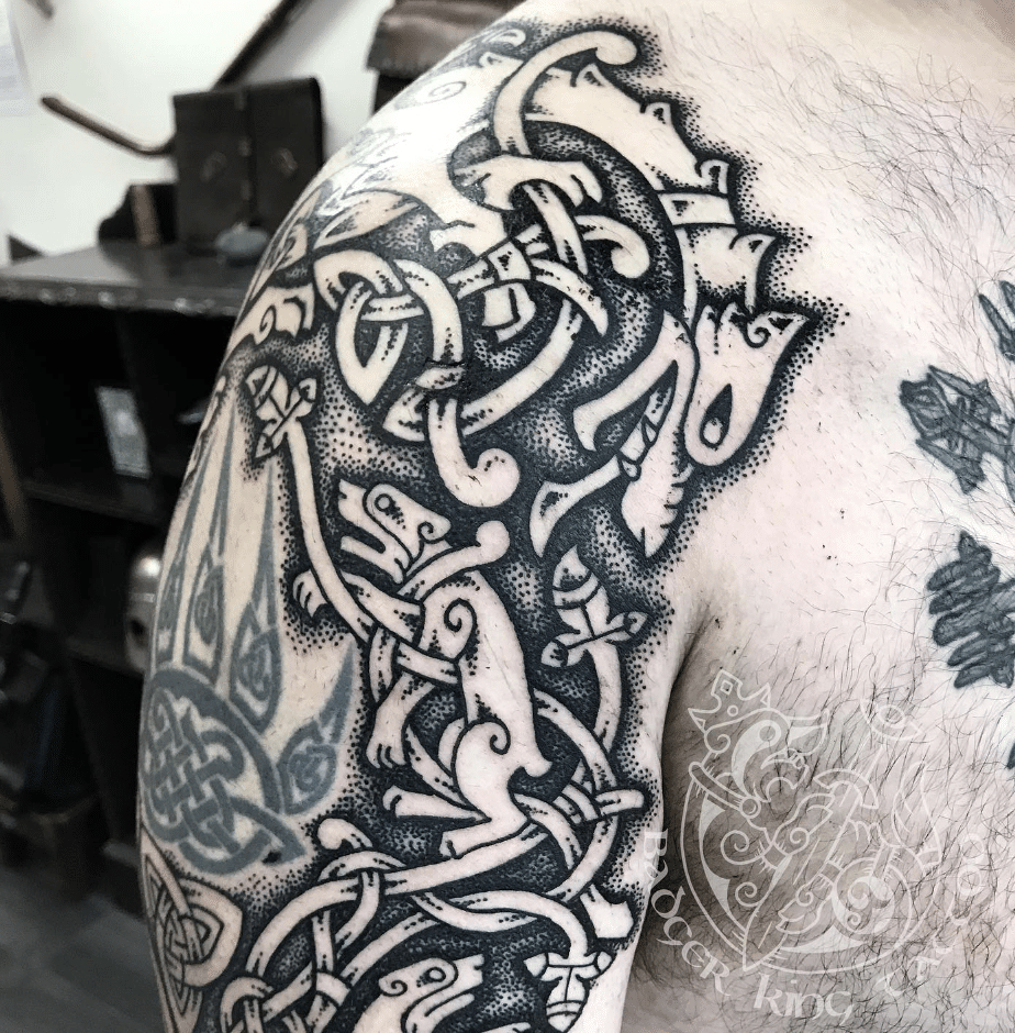 Celtic Dragon And Celtic Bear Tattoo