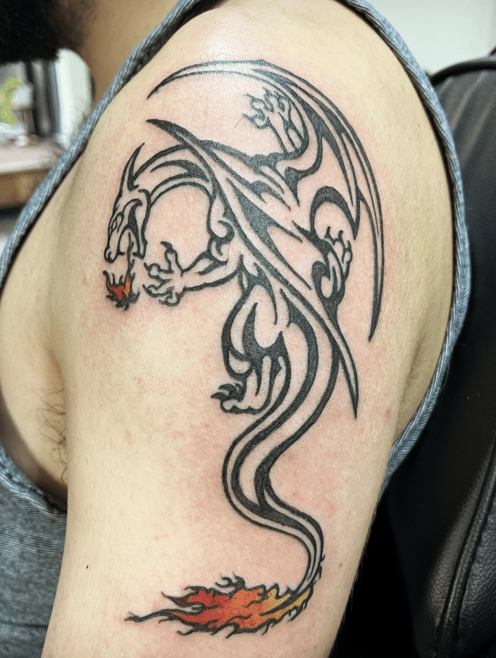 Charizard Tribal Dragon Tattoo