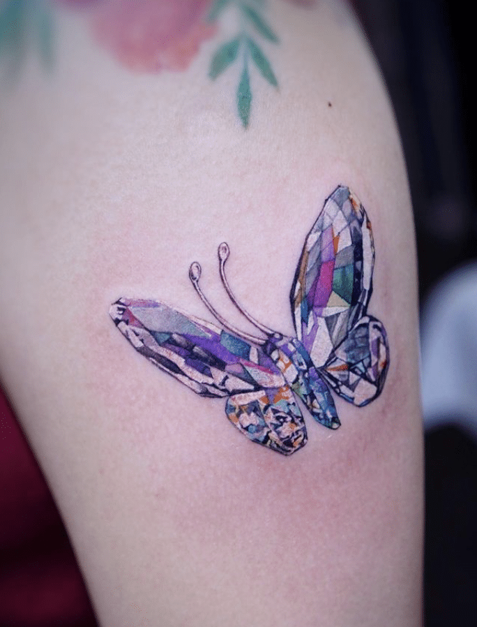 Crystal Butterfly Tattoo