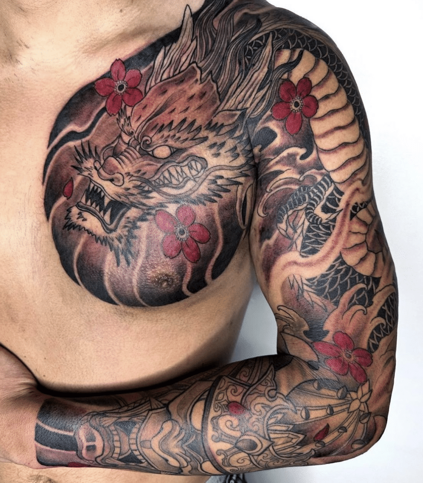 Dragon and Samurai Irezumi Tattoo