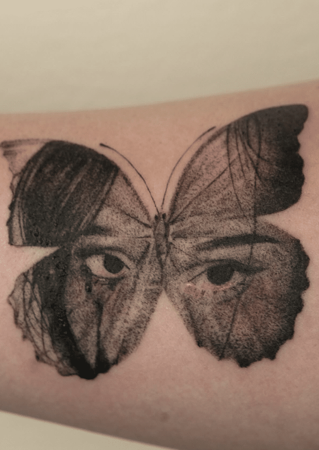 Face Butterfly Tattoo
