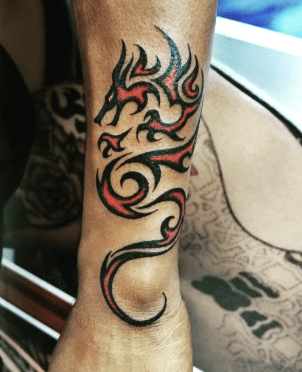 Fire Dragon Tribal Dragon Tattoo