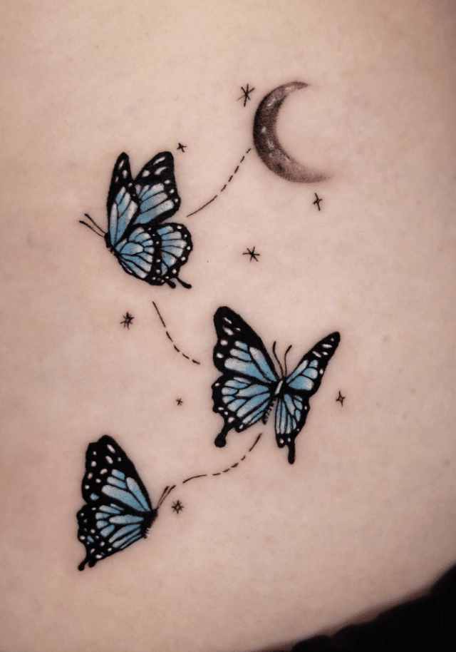 Flying Stages Butterfly Tattoo
