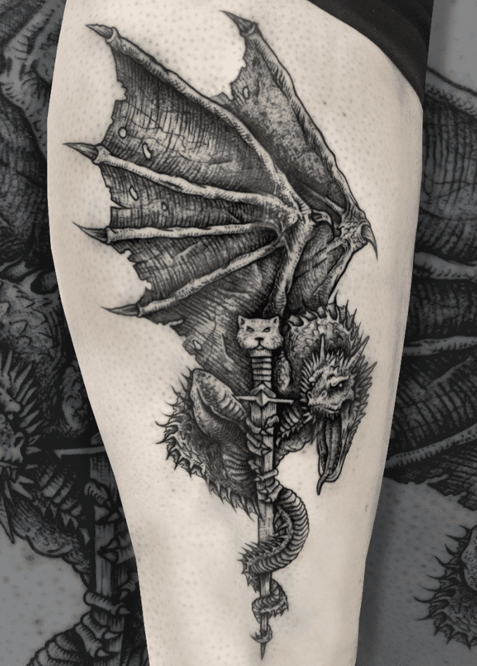 Game of Thrones Dragon Sword Tattoo