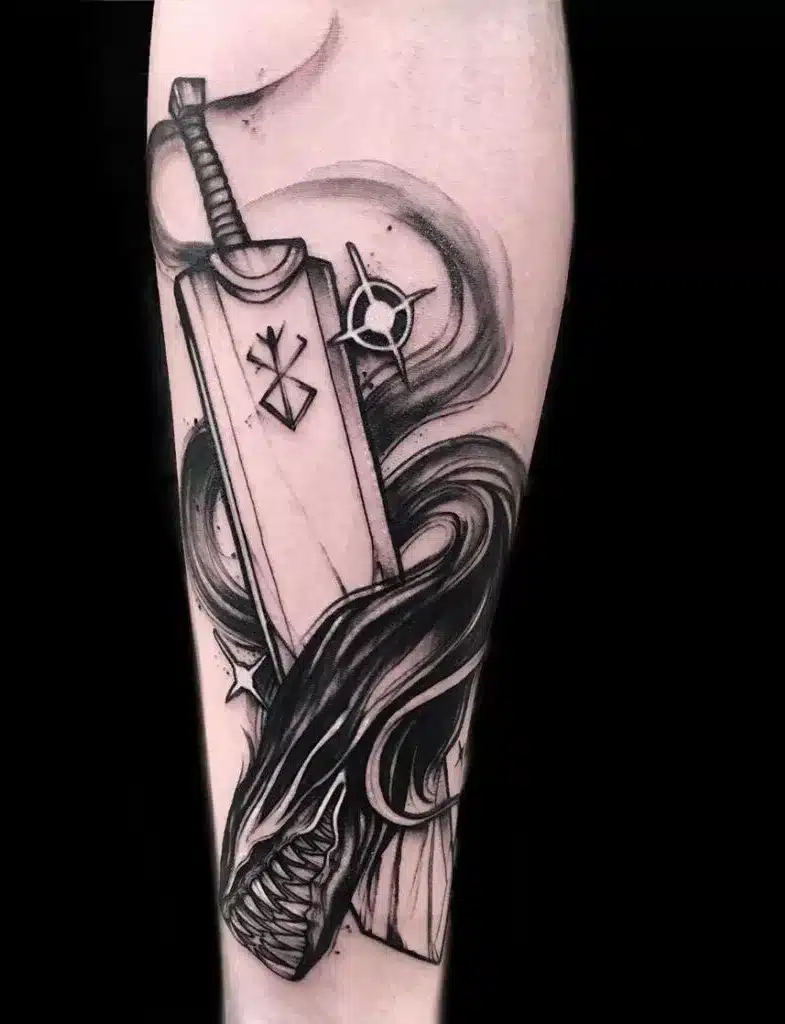Guts Berserk Dragon Slayer Sword Tattoo
