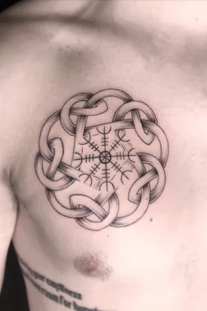 Helm of Awe Tattoo In The Celtic Fusion Style