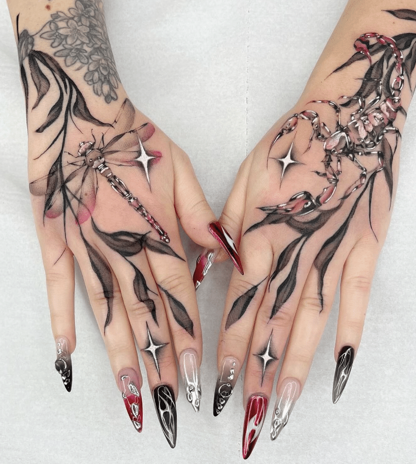 Insects Hand Tattoo