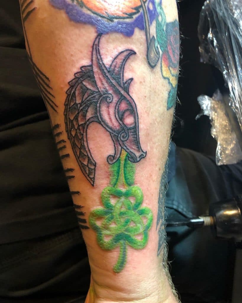 Irish Celtic Dragon Tattoo