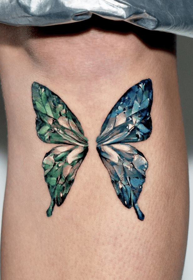 Jewel Butterfly Wings Tattoo