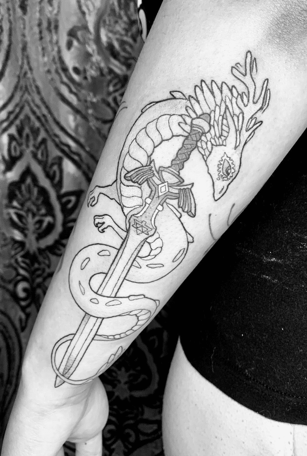 Legend Of Zelda Light Dragon Sword Tattoo