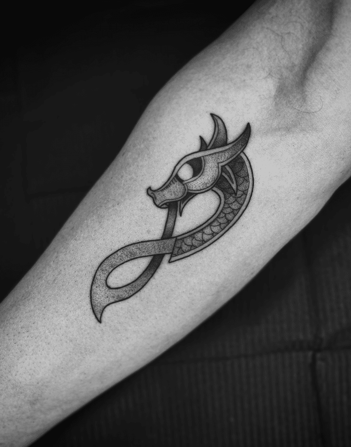 Minimalist Celtic Dragon Tattoo